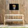 Friet - Porselein - Delfts blauw - Eten Tuinposter op houten frame 2 cm dik klein -sfeer4