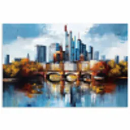 Bomen Frankfurt- Stad - Skyline - Brug poster papier klein -3d