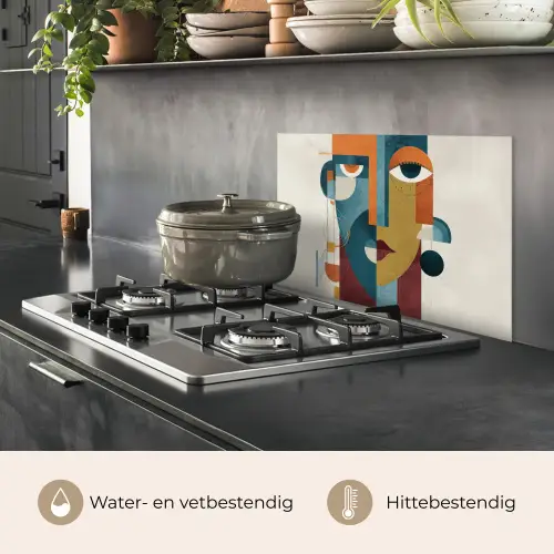 Geometrisch - Strakke vormen - Kleurrijk keuken achterwand spatscherm klein -usp_NL
