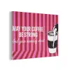Roze - Strepen - Koffie - Maandag PET vilt klein -3d