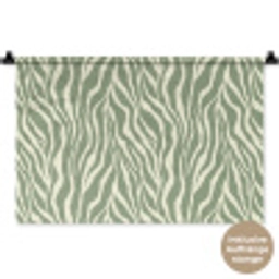 Zebra - Motief - Groen Wandkleed katoen klein 269 -t3d_DE
