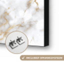 Gouden aders - Marmer - Wit Textielframe zwart klein 947 -USP_ophangsysteemNL