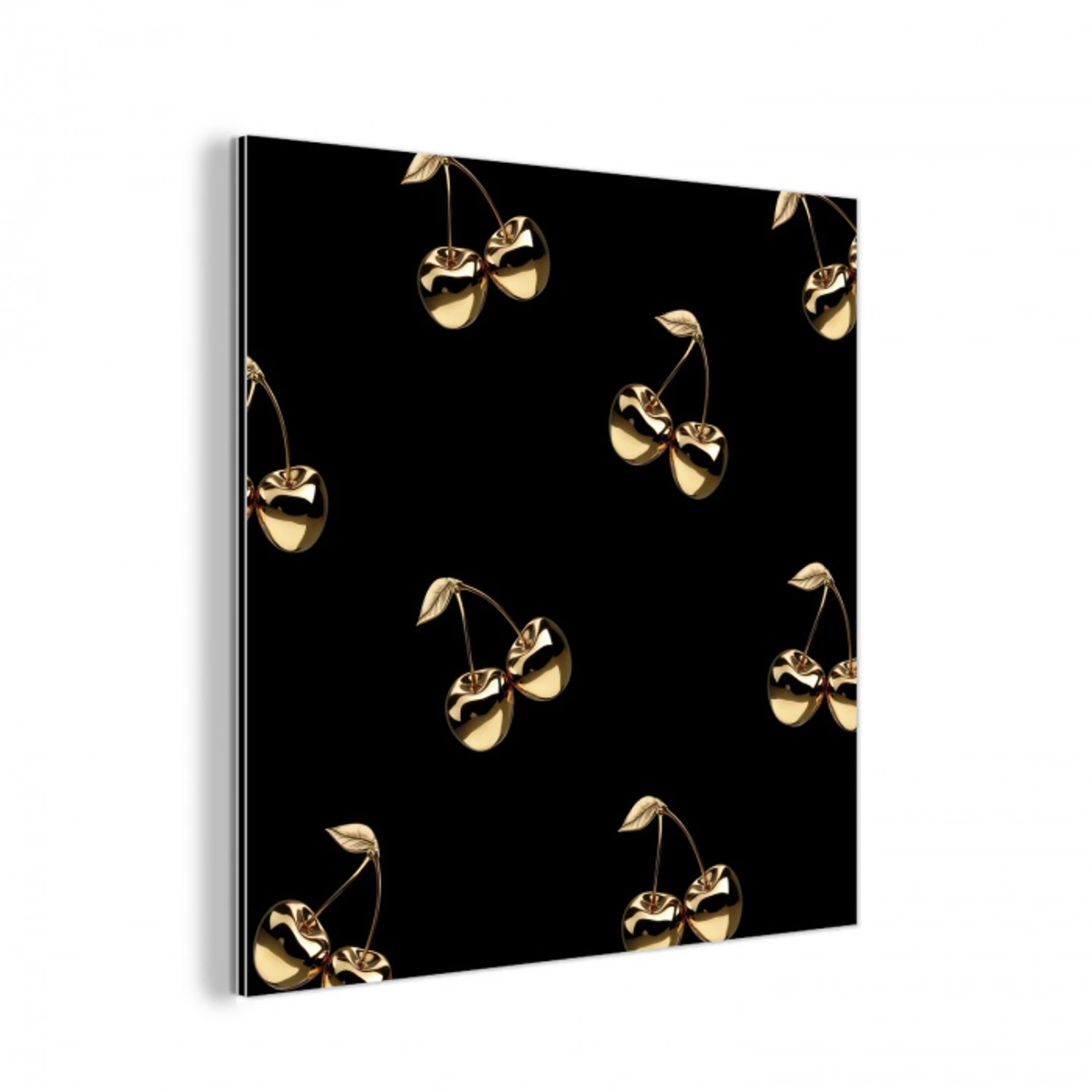 Patroon - Kersen - Goud - Chrome aluminium wit klein -3d