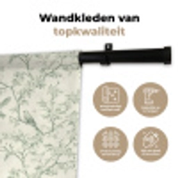 Klassiek - Vogels - Groen Wandkleed katoen klein 269 -sfeer2