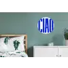 Ciao - Hoofdletters - Blauw - Minimalistisch Wandcirkel aluminium klein -slaapkamer