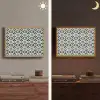 Tegel - Patroon - Blauw - Beige Light Box met batterij (Wandlamp) middel 907 -sfeer3