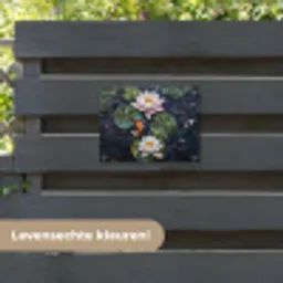 Glasstukjes - Leliebladeren - Vis - Oranje tuinposter los doek klein -sfeer3