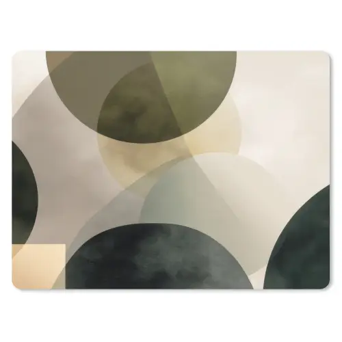 Vlakken - Abstract - Beige - Cirkels muismat rubber klein -3d
