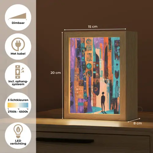 Abstract - Figuren - Kleurrijk Light Box met kabel (Tafellamp) klein -USP_NL