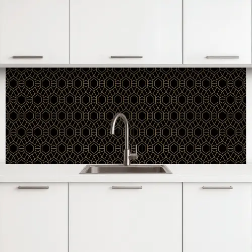 Goud - Zwart - Rozetstructuur keuken achterwand 2 middel 871 -3d