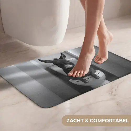 Ezel - Telefoon - Toilet - Zwart - Wit WCmat klein -USP_ZachtNL