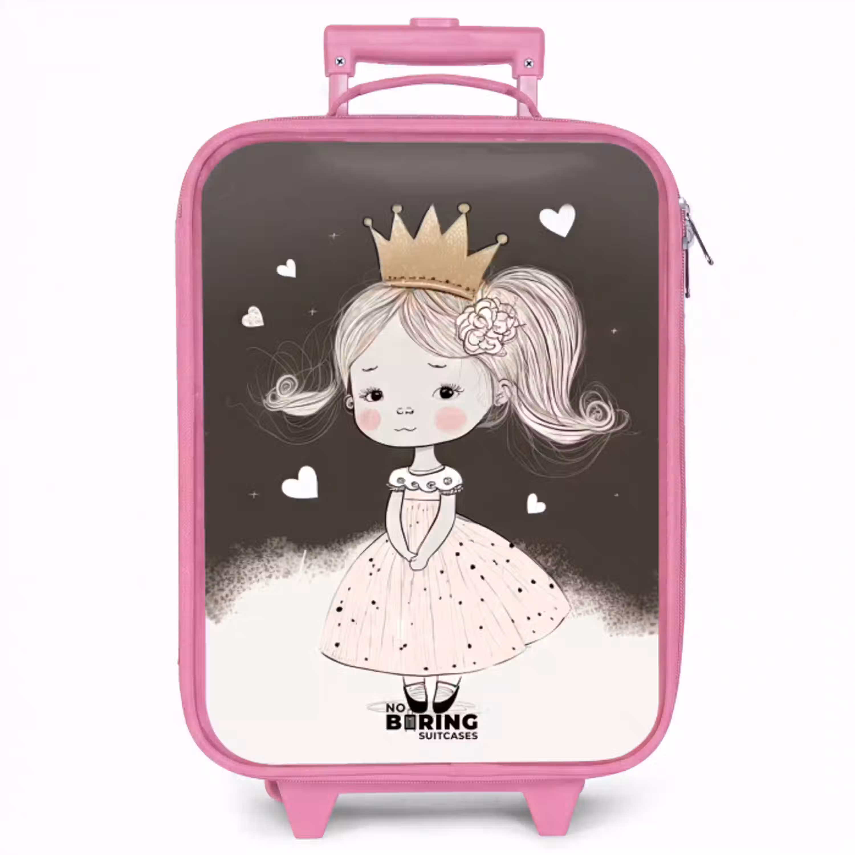 Verlegen prinses met bloem Kinderkoffer - Roze klein -zzz_website3d