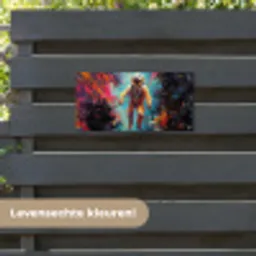 Astronaut - Graffiti - Ruimte - Neon tuinposter los doek klein -sfeer3