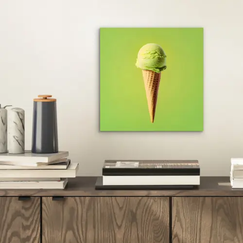 Hoorntje - Schepijs - Groen aluminium wit klein -sfeer1