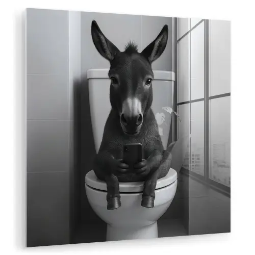 Ezel - Telefoon - Toilet - Zwart - Wit plexiglas 5mm klein -zzzproduct_nieuw