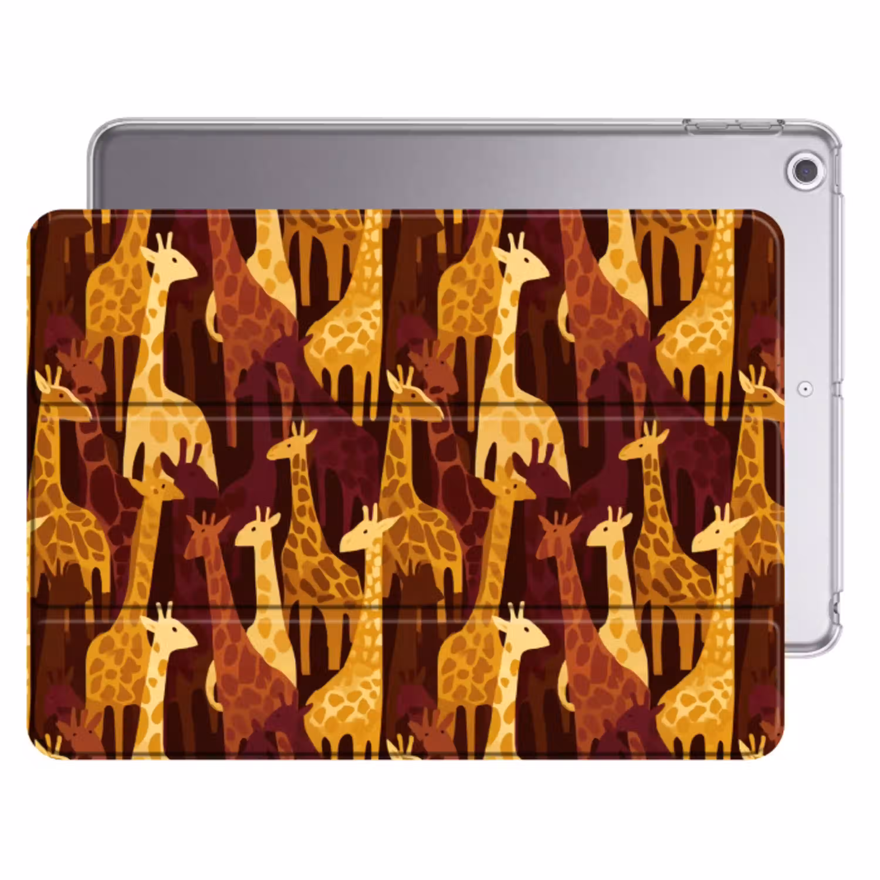 Bruin - Giraffen - Safari - Patroon Apple iPad 2017 middel 1172 -threedimensional_3d_global