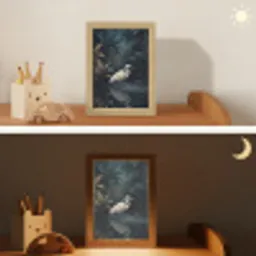 Reiger - Water - Natuur - Modern - Wit Light Box met kabel (Kinderlampje) klein -sfeer3_kind