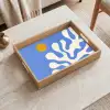 Minimalistisch - Organisch patroon - Blauw Dienblad Rechthoek middel -sfeer1