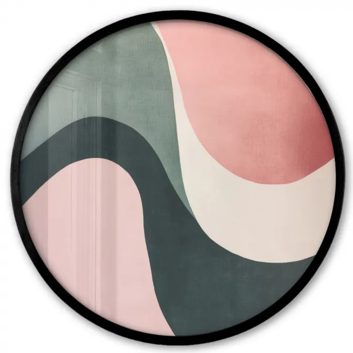 Abstract - Golven - Sierlijk - Roze Fotolijst rond zonder passe partout klein -3d