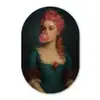 Vrouw - Portret - Kauwgombel Wandcirkel Ovaal Forex klein -3d