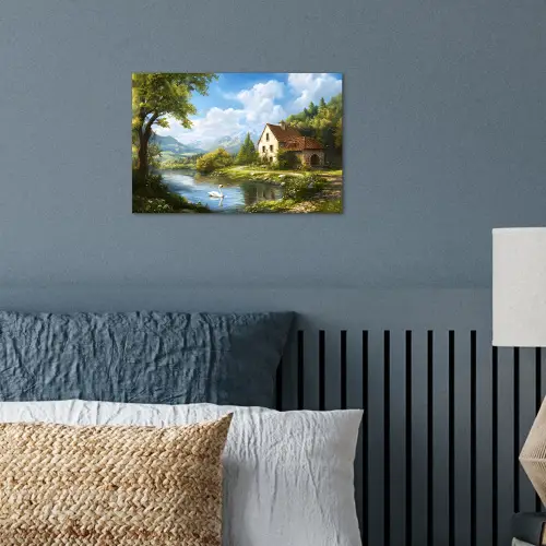 Zwaan - Bomen - Rust poster papier klein -sfeer2