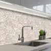 Bloemenprint - Grijs - Crème keuken achterwand 2 middel 871 -3d_schuin