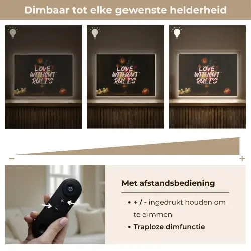 Liefde - Modern - Bloemen Light Box met batterij (Wandlamp) middel -USP_dimbaarNL