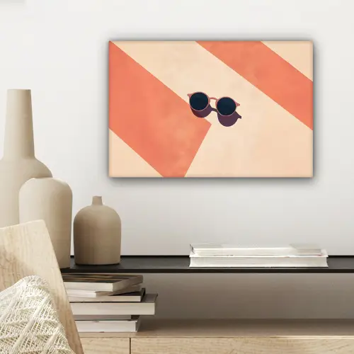 Zonnebril - Schaduw - Oranje - Minimalistisch canvas 2cm klein -sfeer6