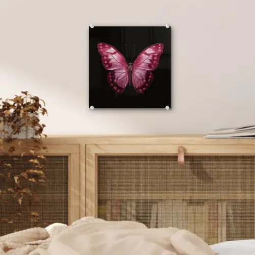Vlinder - Fuchsia - Grafisch plexiglas 5mm klein -sfeer4