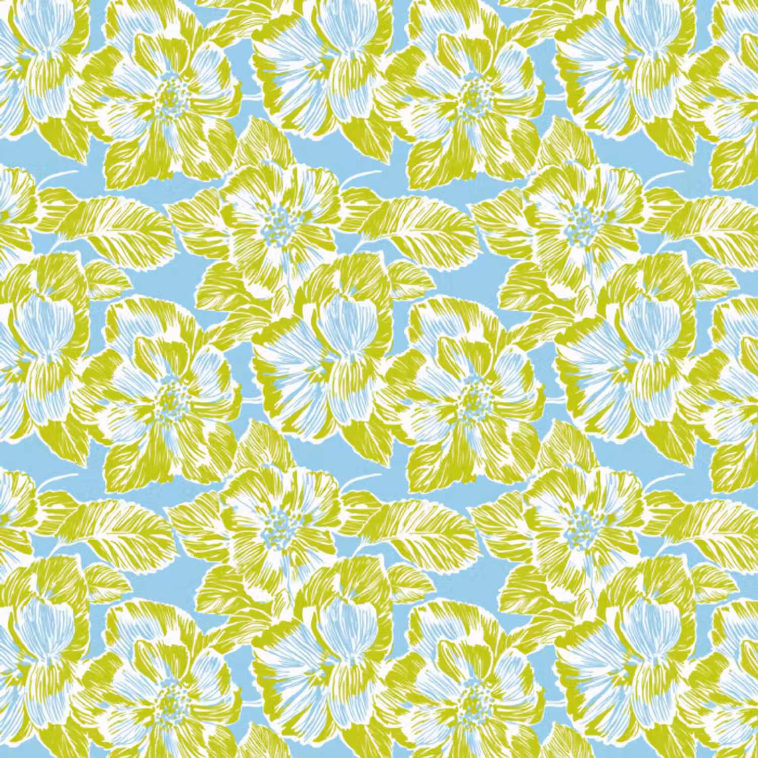 Behang - Modern - Bloemen - Groen