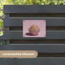 Noodles - Edelstenen - Stokjes - Roze tuinposter los doek klein -sfeer3