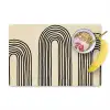 Boogvormen - Zwart - Strak Placemat vinyl groot -zzzproduct_Kitchenyeah-website