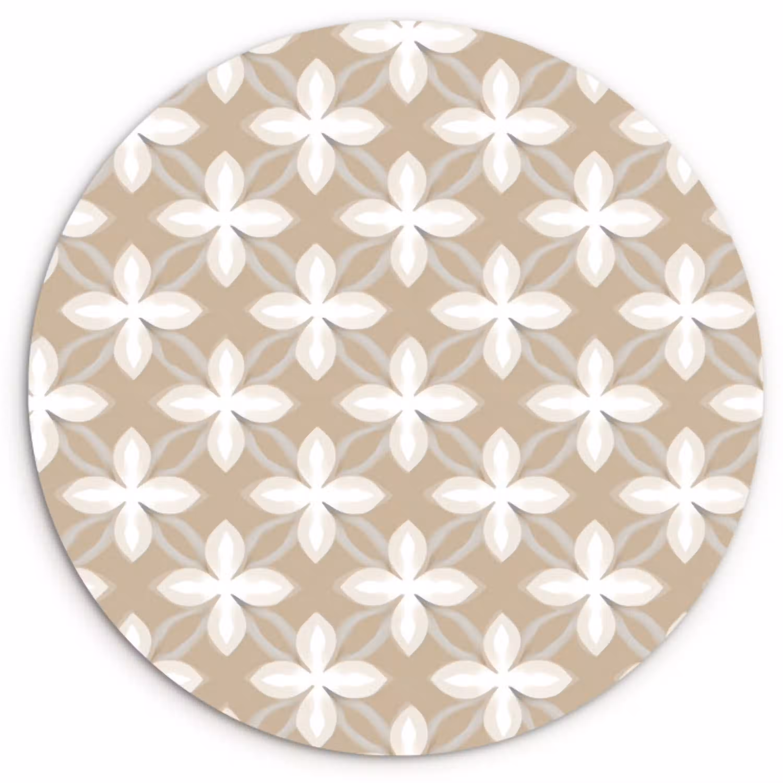 Patroon - Symmetrisch - Beige Wandcirkel kunststof plaat 5mm dik klein 188 -3d