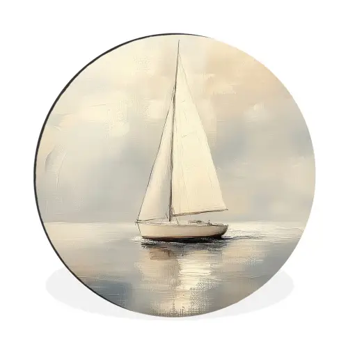Zeilschip - Zee - Bewolkt Wandcirkel aluminium klein -3d