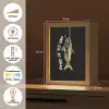 Vis - Zwart - Goud - Tekst Light Box met kabel (Tafellamp) klein -USP_NL