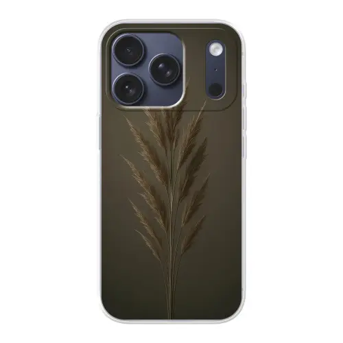 Tak - Pluimgras - Donkerbruin Telefoonhoesje iPhone 17 Pro klein -3d
