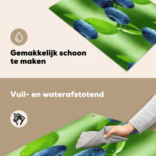 Bosbessen - Paars - Bladeren - Groen Inductie beschemer met haakjes klein 777 -ky-schoon-nl