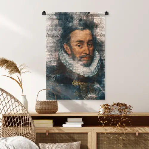 Willem van Oranje - Adriaen Thomasz - Krant Wandkleed katoen klein -sfeer5
