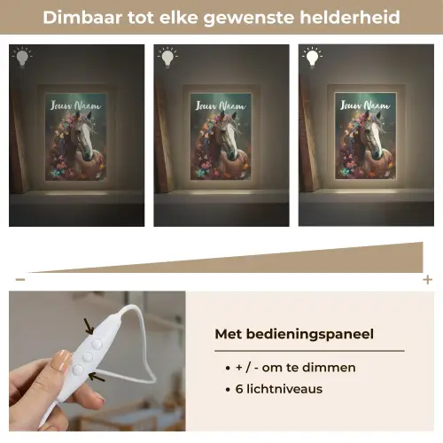 Dieren - Paard - Natuur - Vlinder - Bloemen Light Box met kabel (Kinderlampje) klein -USP_dimbaarNL