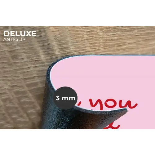Tekst - Roze - Love - Hart Placemat vinyl groot -closeup