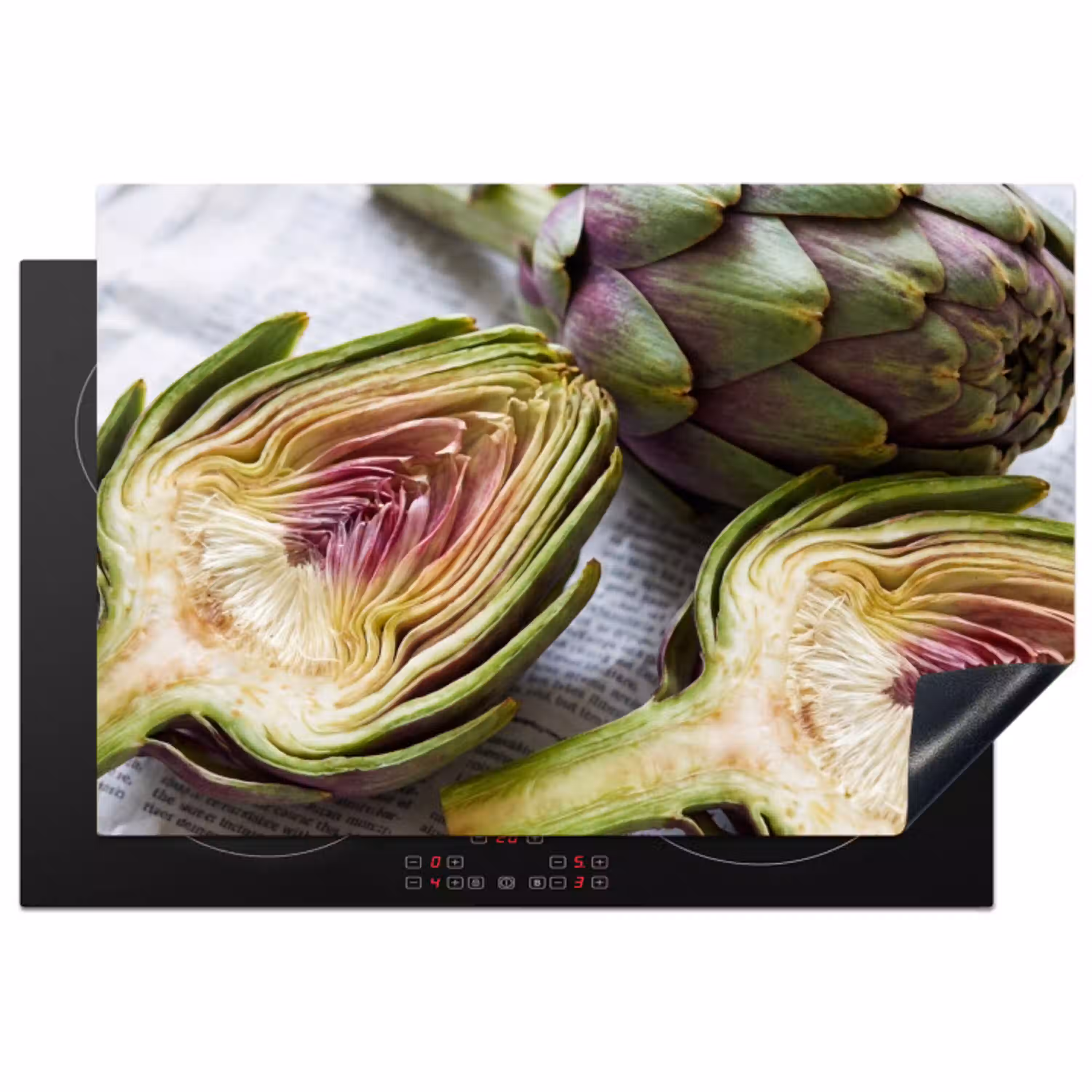 Artisjok - Doorgesneden - Eten Inductie beschermer vinyl 3mm klein -3d