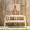 Grijs - Konijn - Blouse - Strik Tuinposter op houten frame 2 cm dik klein -sfeer4