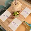 Tak - Bladeren - Minimalistisch - Beige Placemat vinyl groot -zzsfeer5_Kitchenyeah-website