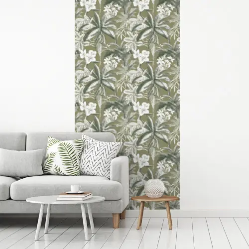 Botanisch - Bloemen - Groen fotobehang vinyl groot 64 -woonkamer