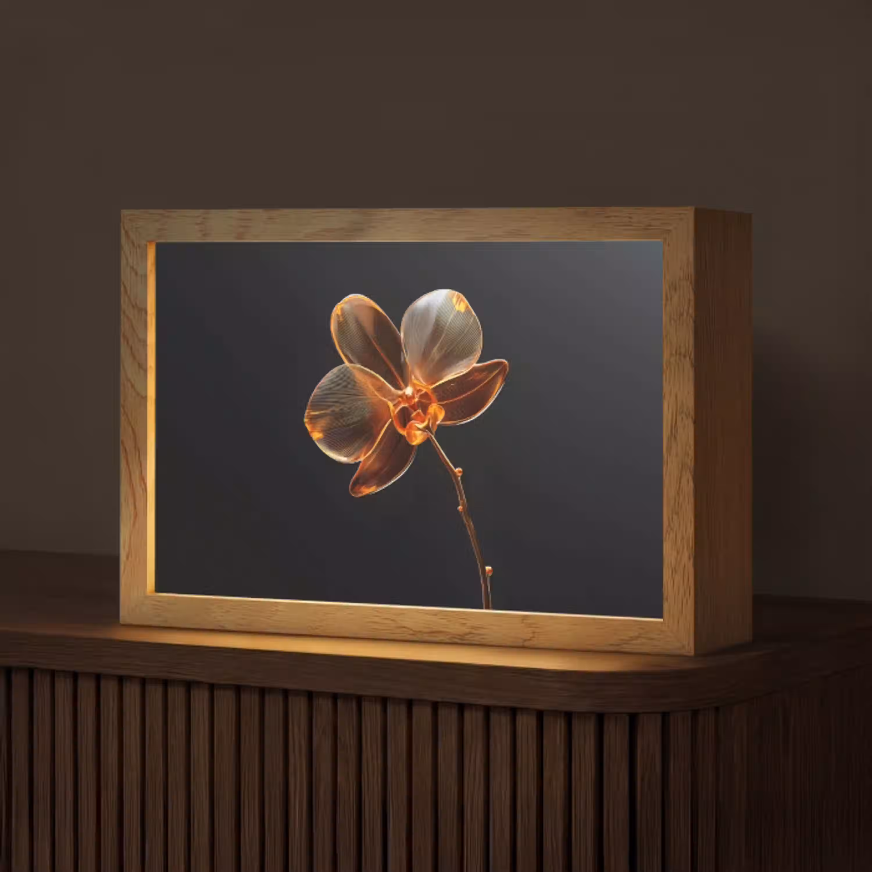 Orchidee - Doorzichtig - Bloem Light Box met kabel (Tafellamp) klein -z3d_website