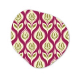 Retro - Floraal - Paars Wandcirkel Organisch Forex 3mm klein 629 -3d