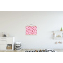 Hartjes - Patroon - Rood textielposter latten blank klein 122 -kinderkamer