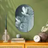 Kristal - Bloemen - Grijs Wandcirkel Ovaal Forex klein -sfeer2