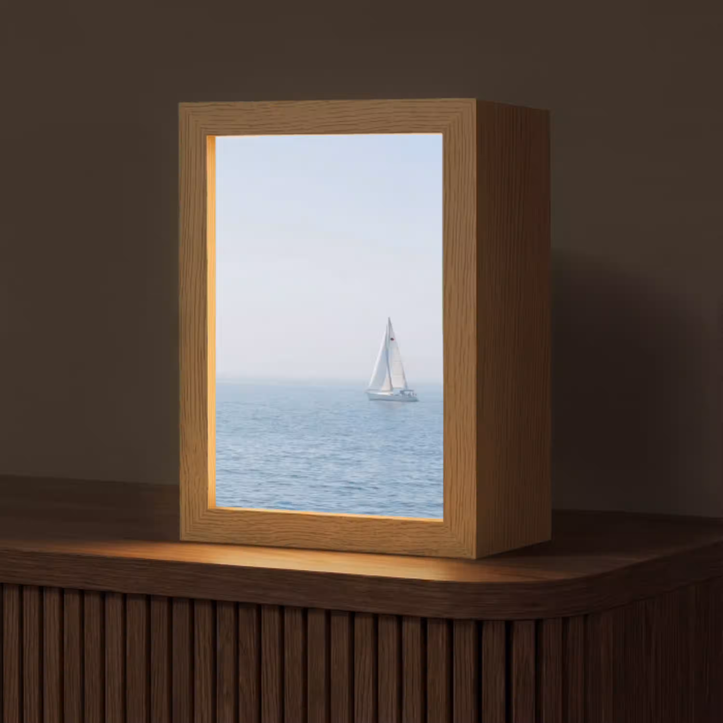 Horizon - Zeilboot - Zee Light Box met kabel (Tafellamp) klein -z3d_website
