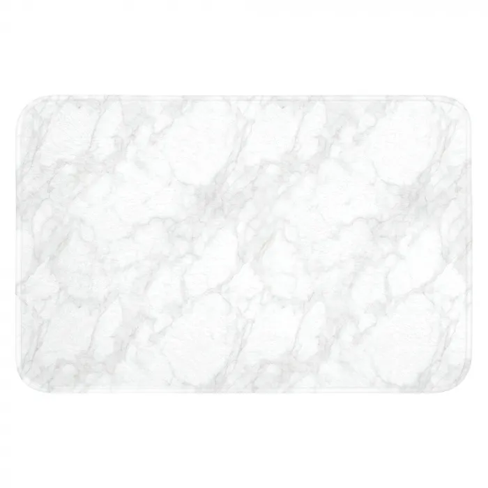 Minimalistisch - Wit - Grijze aders Badmat klein 997 -3d